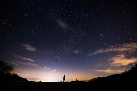 夜空流星湖反射星空背景