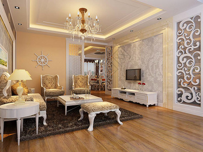 3D设计高清的客厅效果图背景