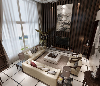 设计吊灯3D高清的客厅效果图背景
