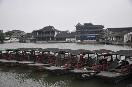 苏州古镇风景小游船高清图片