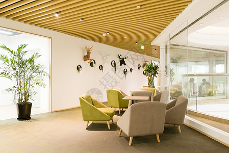 绿色金融素材一站式开放式办公空间休闲背景