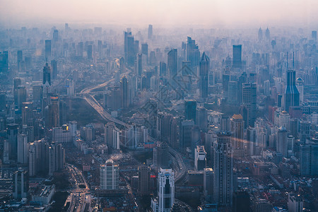 俯拍上海上海城市夜景俯拍背景