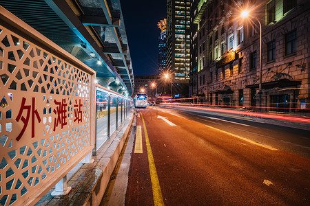 上海中速交通夜景背景图片