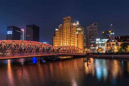 渡桥上海夜色背景