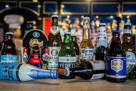 老挝啤酒酒吧啤酒背景