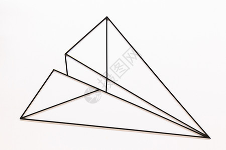 三角形问号元素折纸飞机背景