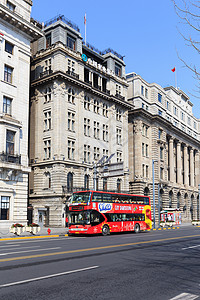 上海旅游观光巴士背景图片