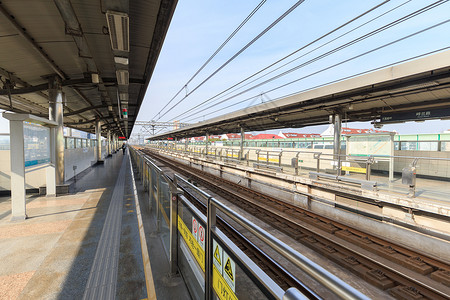直线线条轨交站台背景