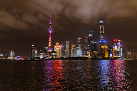 上海城市地标建筑夜景图片