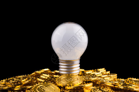 灯泡和金币货币资源高清图片