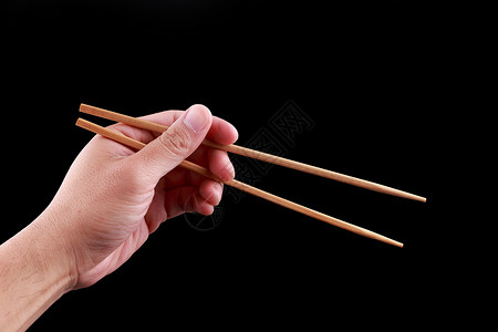 竹子插画元素手拿筷子背景
