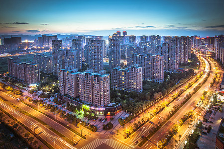 楼盘夜景城市建筑繁华楼盘效果图背景