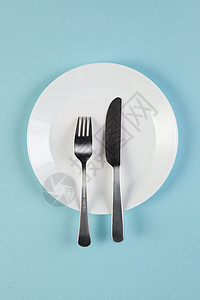 西餐美食海报盘子与刀叉背景