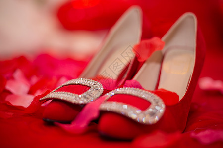 婚礼玫瑰花鞋素材高清图片