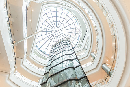 达顶端商场建筑天窗透明设计背景