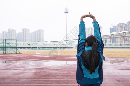 运动跑步少女青春活动女性运动热身背景