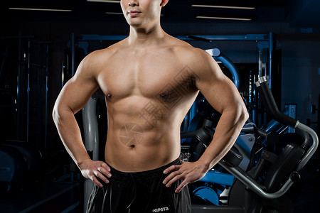健美形体健身教练肌肉展示背景图片