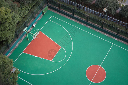 学校鸟瞰图运动 篮球场 微缩景观背景