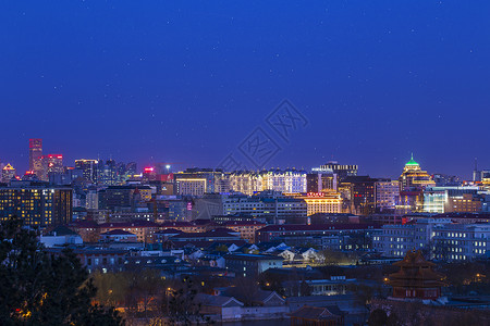 北京远景东边的夜景京城背景