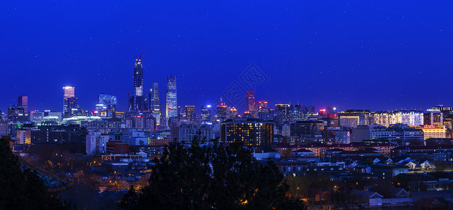 祖国未来东边CBD的夜景京城背景