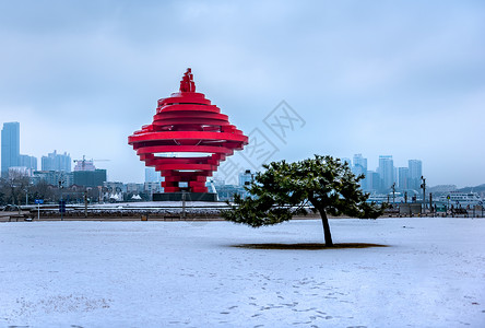 青岛雪景雪景背景