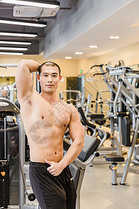 健身房健美男人肌肉展示图片