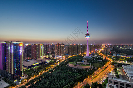 西安国际港务区陕西省电视塔夜景背景