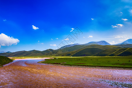 湖 草原肥沃土地高清图片