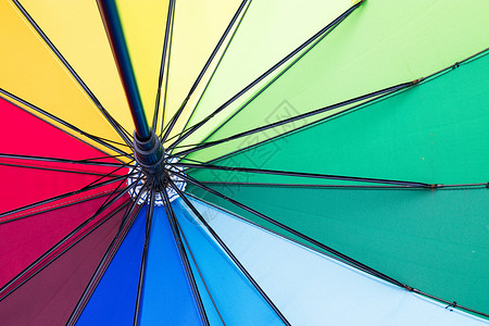 五颜六色的伞彩虹伞晴雨伞色彩背景