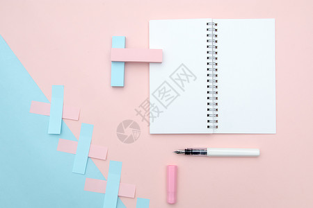 粉色空白素材文艺桌面平铺拍摄背景