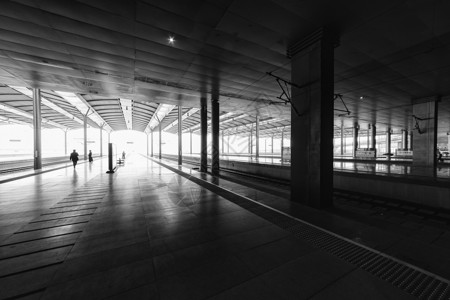 黑色站台火车站内景拍摄背景