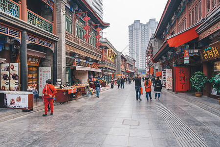 复古集市古文化街景色背景