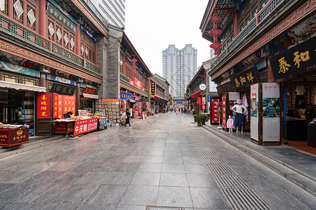 复古集市古文化街景色背景