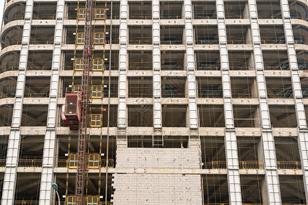 电梯工人素材高楼大楼工地仰拍背景