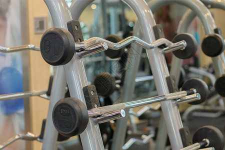 健身房健身器材特写高清图片