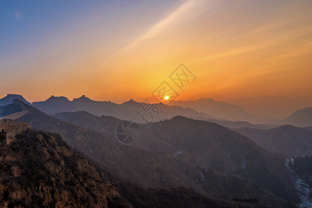 焕亮河南郭亮村日出背景