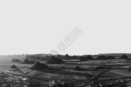 黑白单色素材寂静的丘陵背景