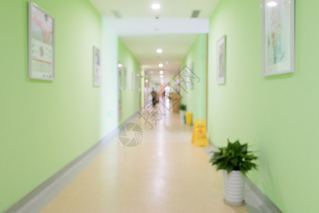 空无一人的医院走廊背景图片