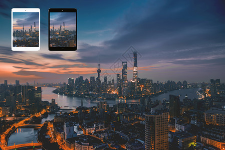 安卓电话素材IPAD界面上海城市夜晚设计图片