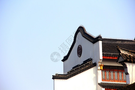 上海古韵老建筑屋顶背景图片