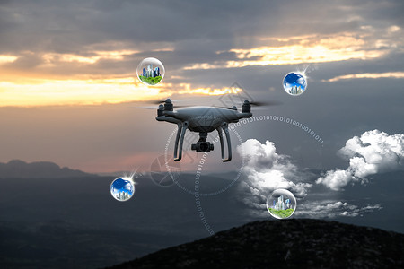 科技 无人机背景图片