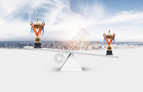 象棋广场天平上的奖杯设计图片