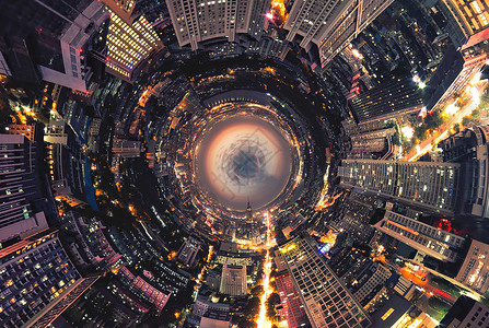 世界末日效果城市高楼背景图片
