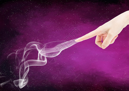 一根手指手指发散智能虚拟烟雾设计图片