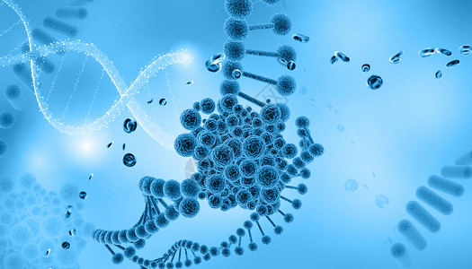 蓝色微生物医疗科学实验设计图片