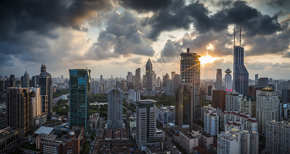 上海城市风光全景图背景图片