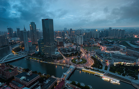 天津海河广场世纪钟风光摄影背景