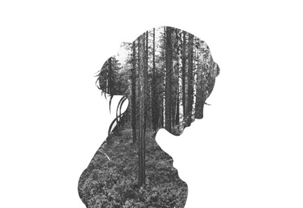 森林女孩背景图片