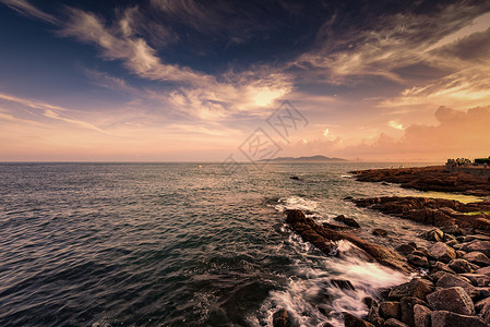 夕阳大海背景图片