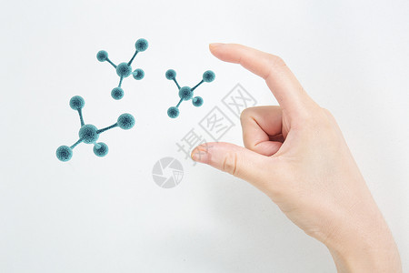 分子化学式拿着分子的手设计图片